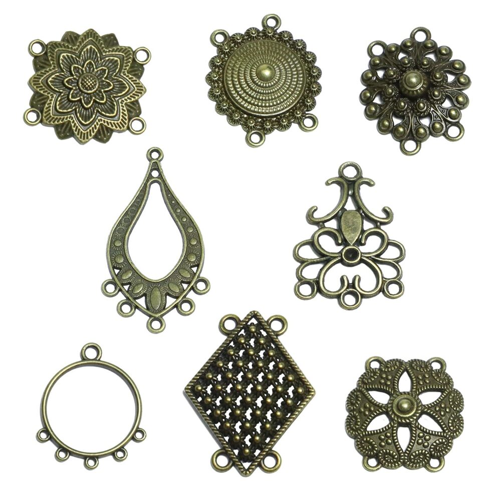 2532 80pcs Filigree Metal Embellishments Filigree Findings Embellishments
